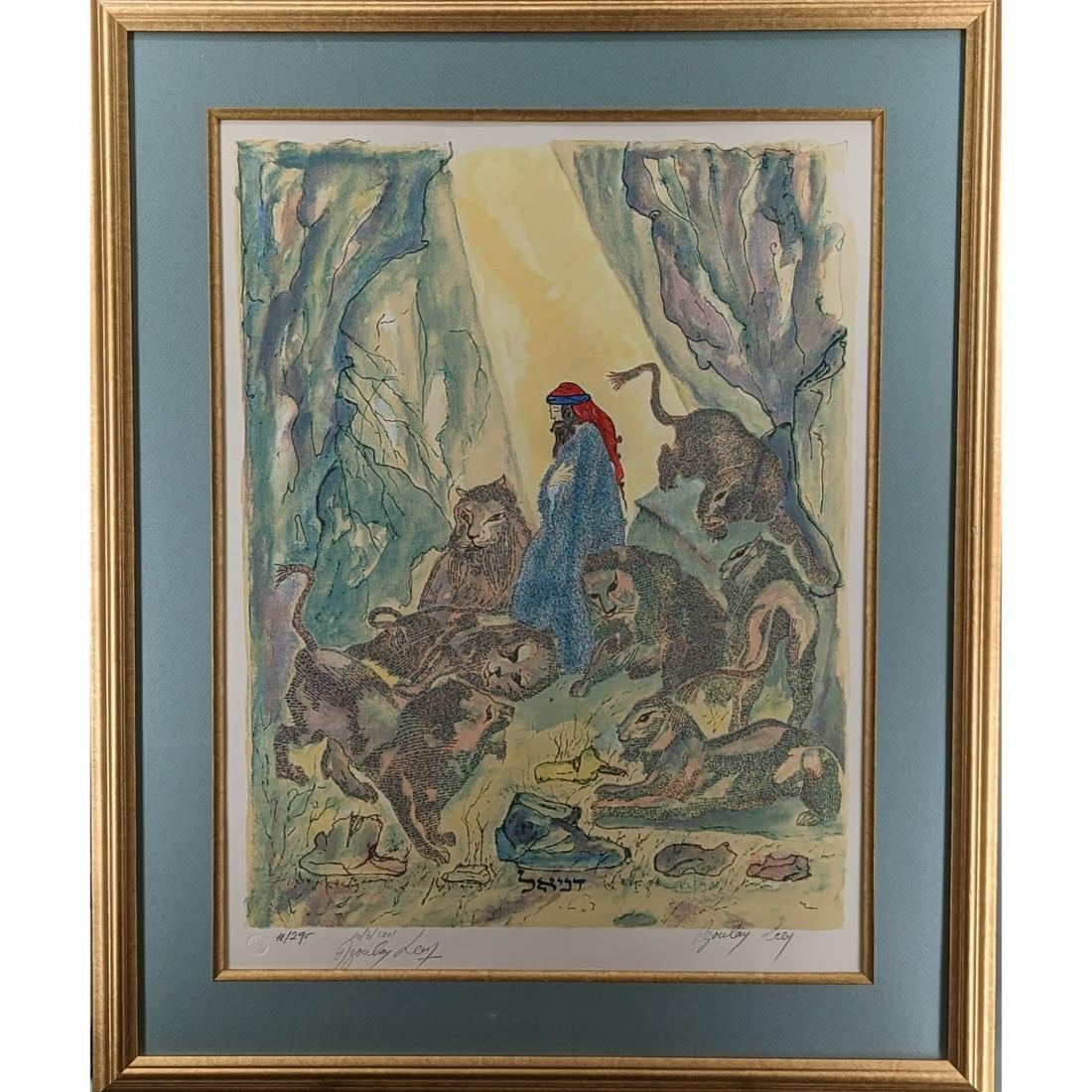 Limited Edition 11/295 Pencil Signed And Dated Leon Azoulay Serigraph "Daniel" (1 of 8)