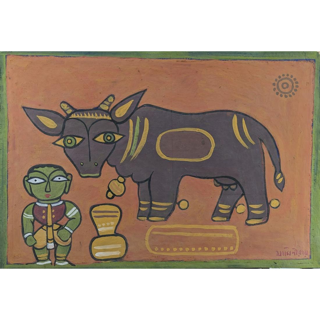 Jamini Roy (Indian, 1887-1872) Untitled Figural Painting (1 of 11)