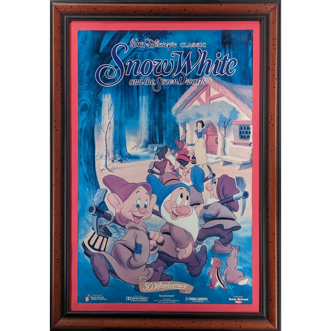 Original Vintage 1987 Snow White and the Seven Dwarfs Movie Poster (1 of 6)