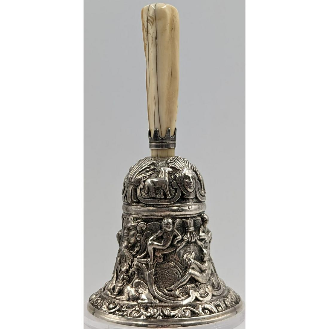 An Antique Gorham Sterling Silver Dinner Bell With "Old Elorentine Bell" Etched Inside, 242 Grams (1 of 10)