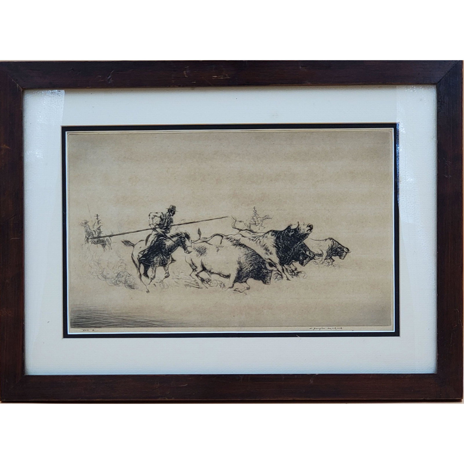 Signed Douglas Macleod Artist Proof Cowboy Etching (1 of 12)