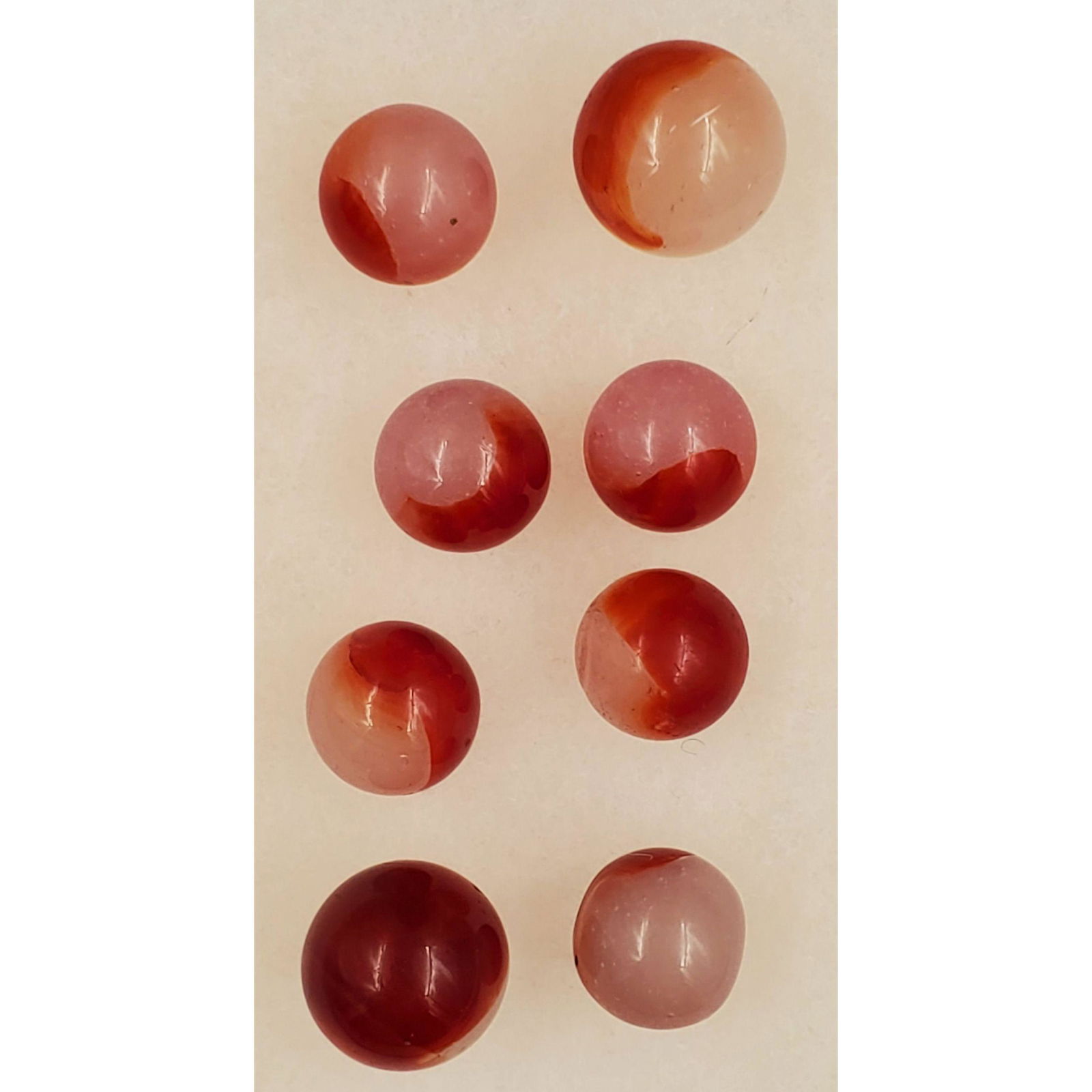 Lot Of 8 Peltier Red Opalescent National Peerless Marbles, Includes 2 Small Shooters: Lot Of 8 Peltier Red Opalescent National Peerless Marbles, Includes 2 Small Shooters. See Pics for size. Please carefully read our terms of sale, shipping information, and request any condition report