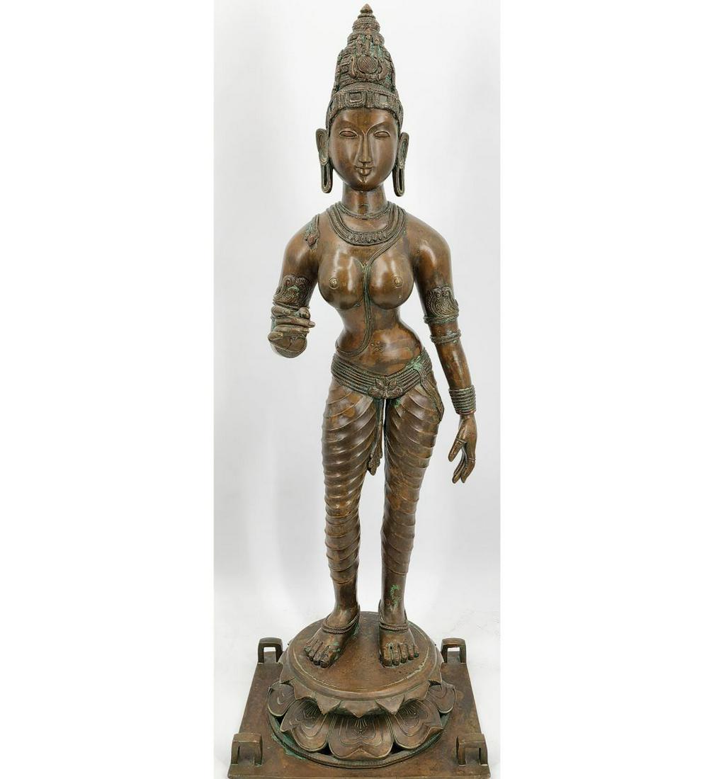 A Very Lg Fine Indian Standing Parvatti Bronze Figure (1 of 20)
