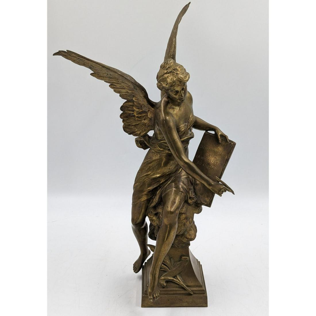 Antique Signed E. Picault (1833-1915) Bronze Angel Sculpture (1 of 11)