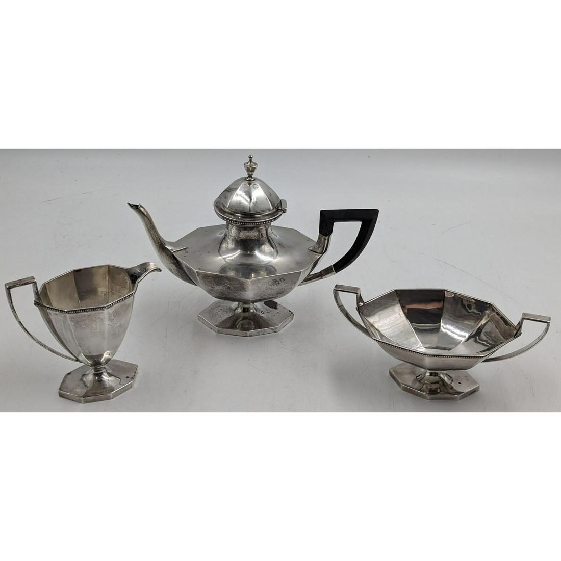 Lot Of 3 Merrick Walsh & Phelps Sterling Silver Tea Set Pieces, Approx. 845 Grams (1 of 20)