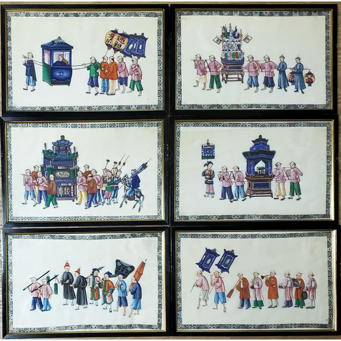 Lot of 6 Chinese Export Paintings on Pith Paper (1 of 20)