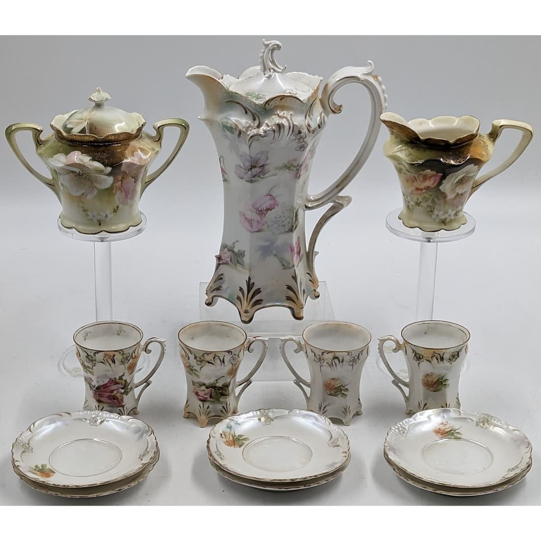 Antique Prussia Chocolate Pot With Cups, Creamer, And Sugar, 13 Pieces (1 of 20)