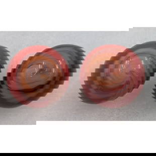 Marbles: Pair Of Seldom Seen Christensen American Agate Marbles: Marbles: Pair Of Seldom Seen Christensen American Agate Marbles. Please see size in pics. || Please carefully read our terms of sale, shipping information, and request any condition reports or photos