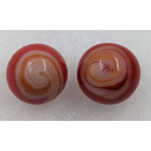 Marbles: Pair Of Seldom Seen Christensen American Agate Marbles: Marbles: Pair Of Seldom Seen Christensen American Agate Marbles. Please see size in pics. || Please carefully read our terms of sale, shipping information, and request any condition reports or photos