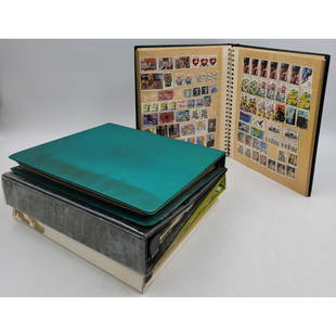 Lot of Several Thousand International Stamps in Five Binders: Lot of Several Thousand International Stamps in Five Binders. Two binders contain nearly 3000 stamps with equal parts mint and used. Remaining three binders contain approximately 1000 stamps. Some sta