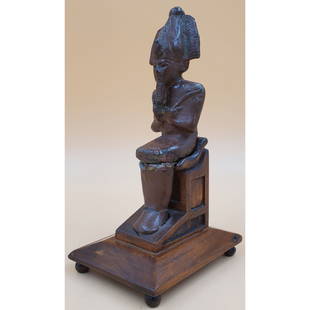 Egyptian Bronze of Osiris, 7th to 4th BC. From the Collection of William Ashby: Egyptian Bronze of Osiris, 7th to 4th BC. From the Collection of William Ashby. Measures 3 3/8" x 4 1/4" x 7 5/8". Please carefully read our terms of sale, shipping information, and request any