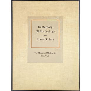 Frank O'Hara "In Memory of My Feelings", A Collection Of Loose Poems And Illustrations: Frank O'Hara "In Memory of My Feelings", A Collection Of Loose Poems And Illustrations. Limited edition of only 2,500. Original lithographs by Nell Blaine, Norman Bluhm, Joe Branaird, John Buton, Gior