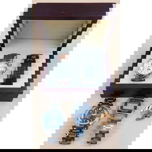 Lot of Citizen, Steinhausen, & Casio Watches with Cufflinks: Lot of Citizen, Steinhausen, & Casio Watches with Cufflinks. Please carefully read our terms of sale, shipping information, and request any condition reports or photos prior to placing a bid. Any cond