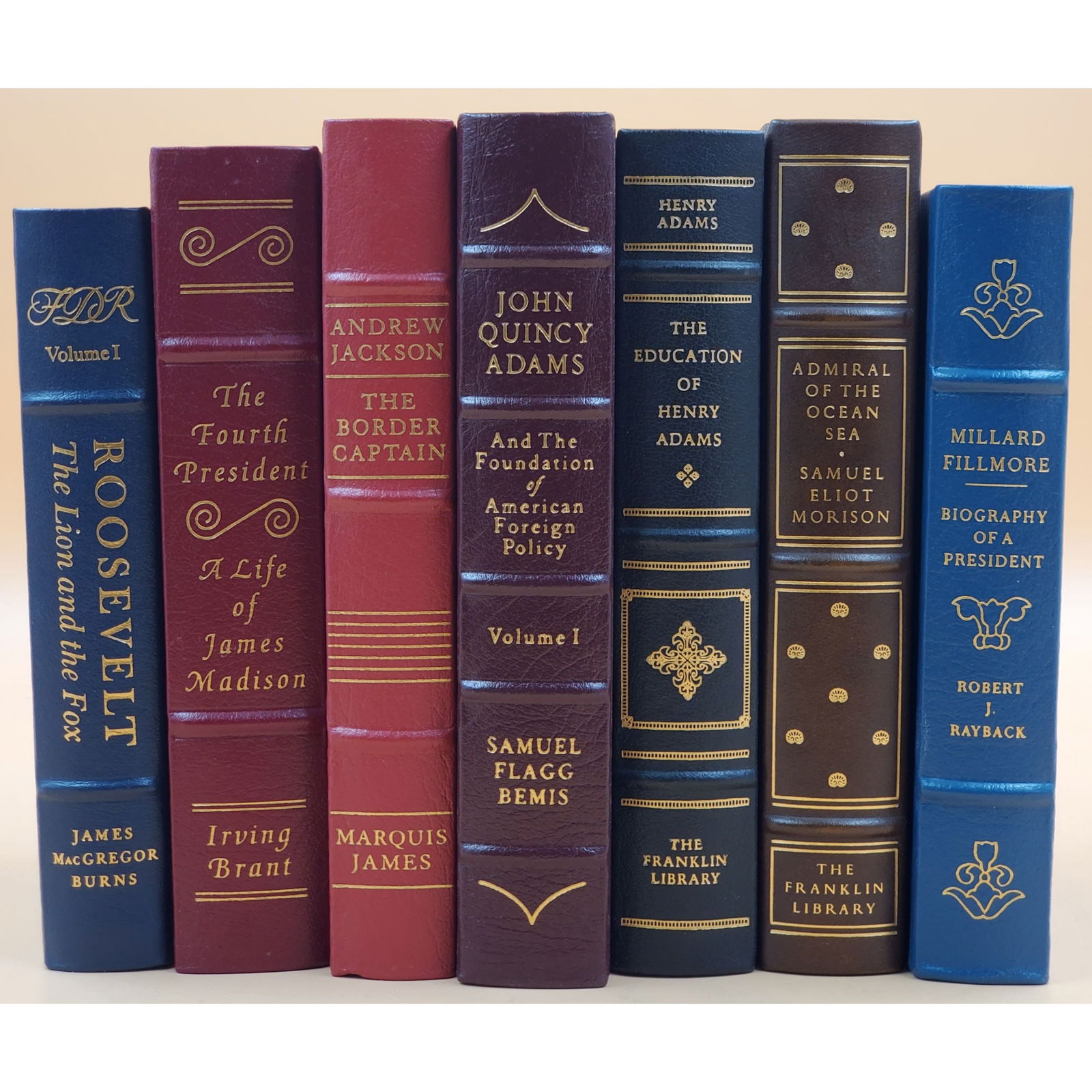 Lot of 7 Franklin Mint Leather Bound Presidential Books (1 of 17)