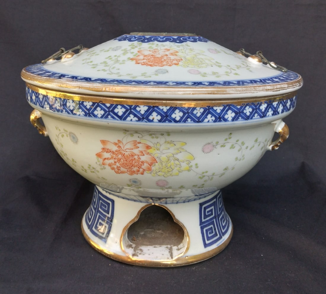 19th C. Chinese Famille Rose Hot Pot (1 of 20)