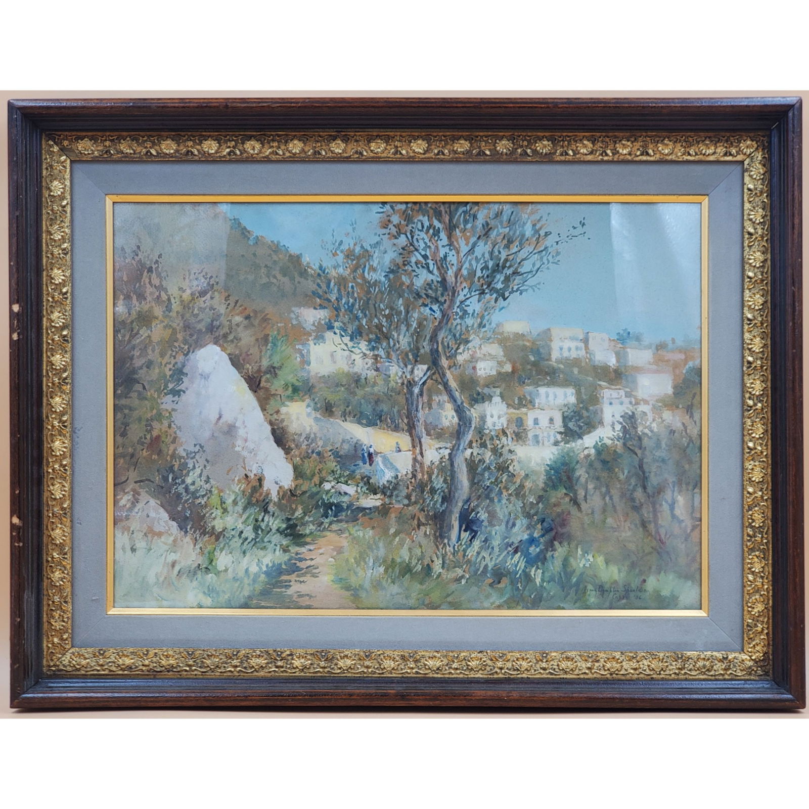 Signed Henry Plympton Spaulding Watercolor Landscape Painting (1 of 11)