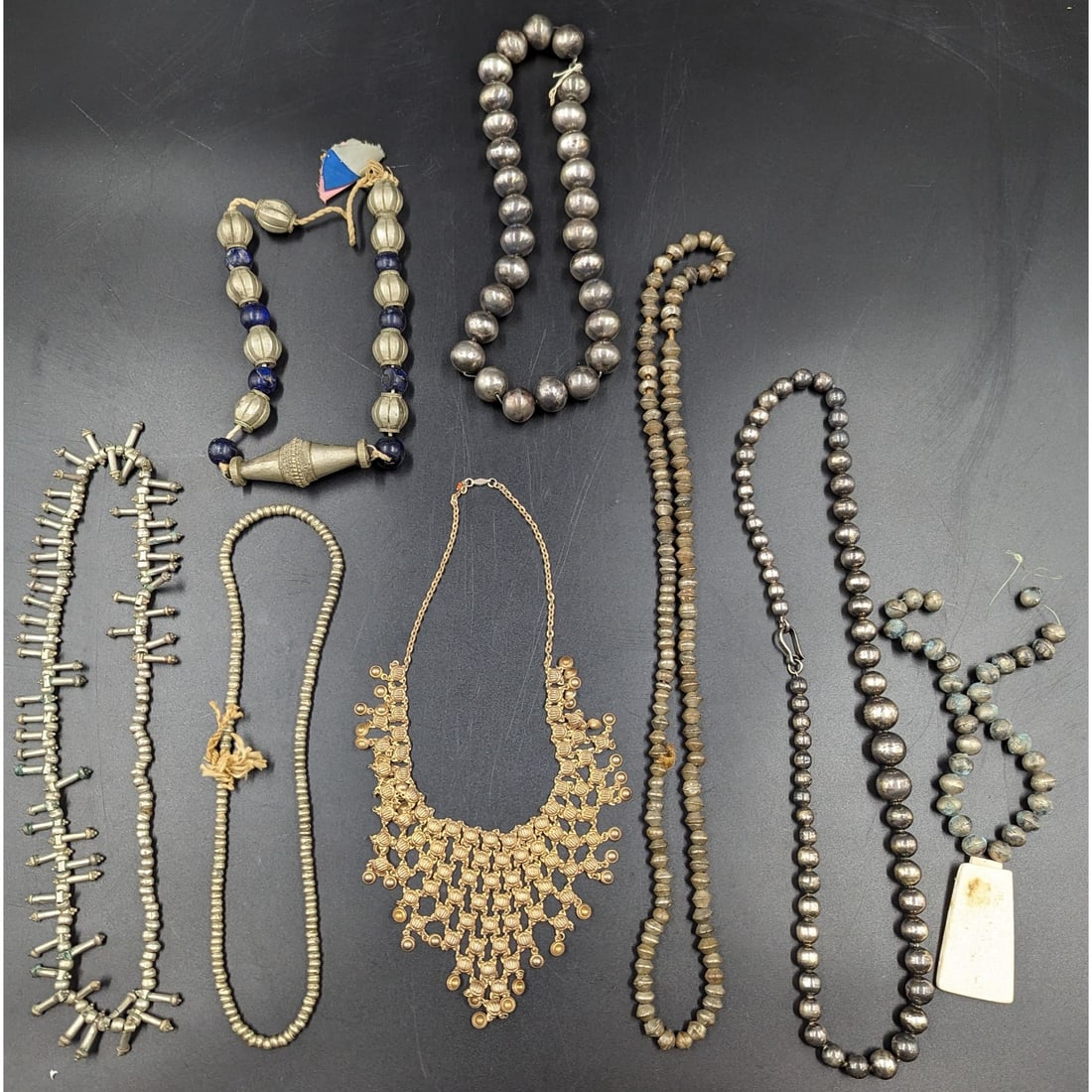 Estate Lot Of 8 African Tuareg Silver Pendant Necklaces, Untested (1 of 19)