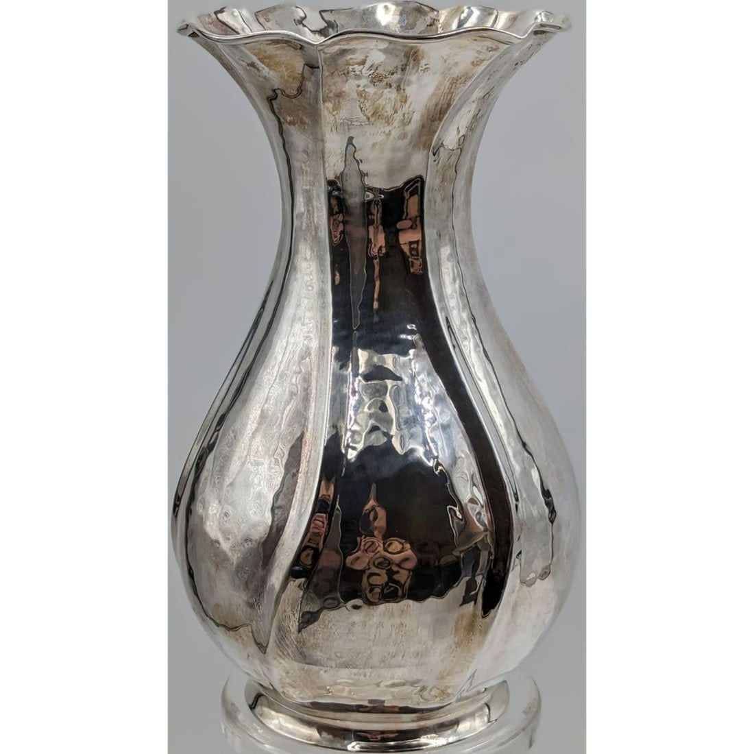 Italian Hammered Sterling Silver Vase by Buttuto, 602.1 Grams (1 of 10)