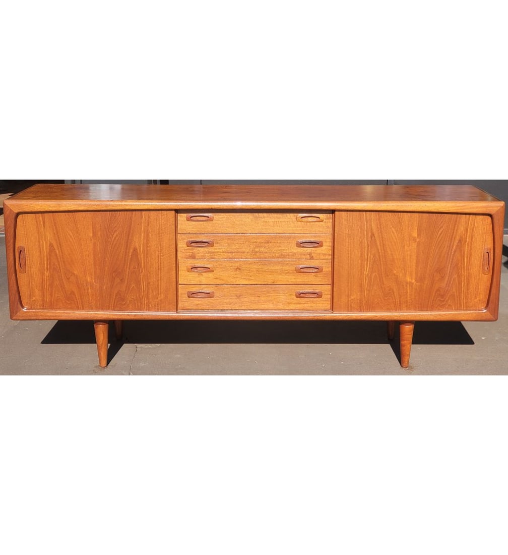 Mid Century Modern Danish Credenza with Sliding Doors Stamped H P Hansen (1 of 17)