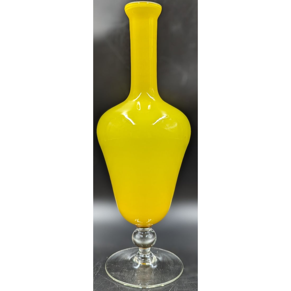 Bright Lemon Yellow Blenko Glass Vase (1 of 7)