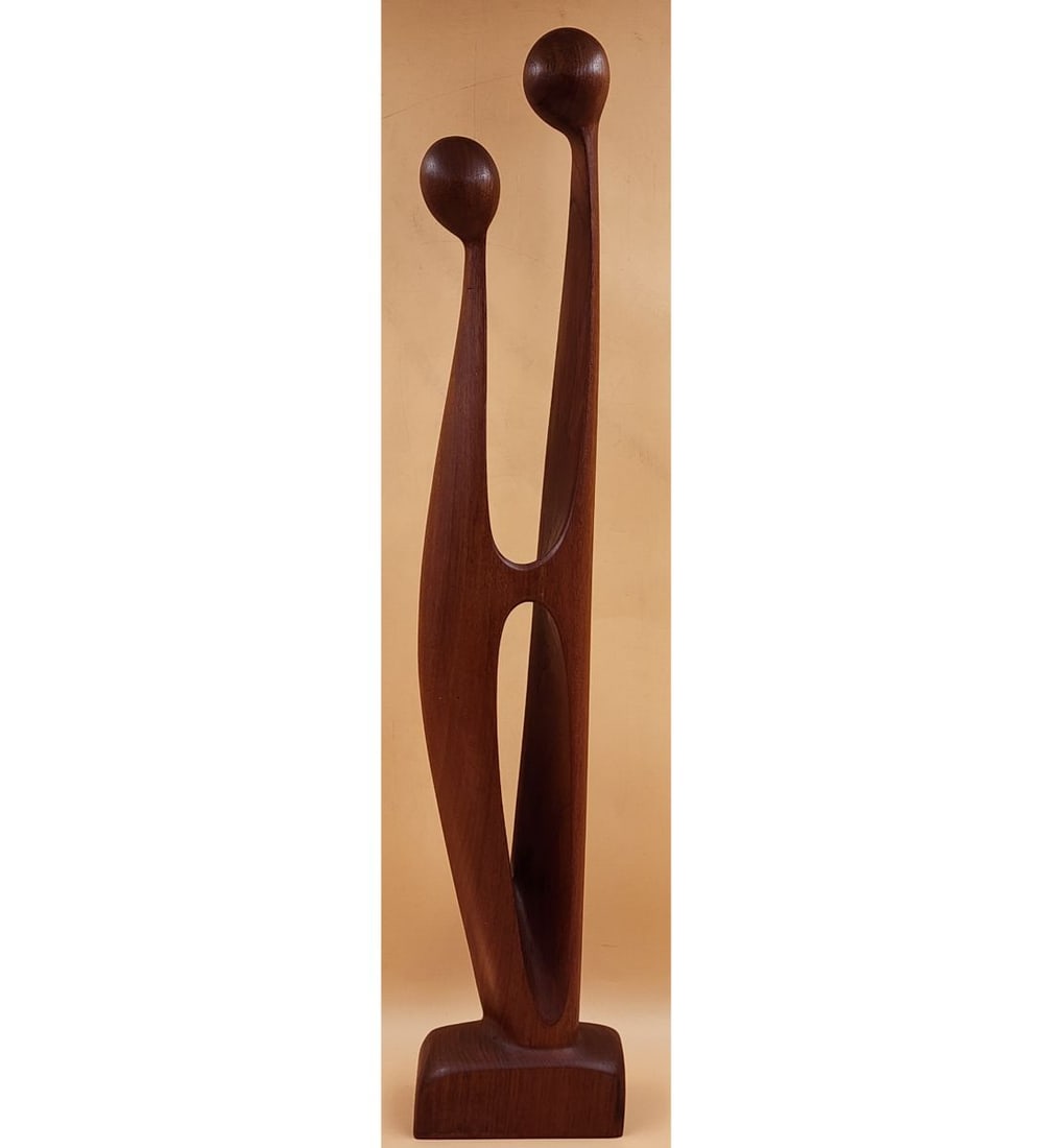 A Danish Modern Abstract Sculpture Teak Wood "LOVERS" Simon Randers 1960's (1 of 12)