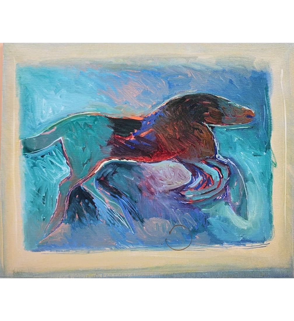Craig Rubadoux Born 1937 Florida, Nova Scotia Artist Oil On Canvas Signed "PETITE PONY": Craig Rubadoux Born 1937 Florida, Nova Scotia Artist Oil On Canvas Signed "PETITE PONY" 1990. Unframed And Measures 16" X 20". Provenance: Private Owner Central Florida. Craig Rubadoux primarily works