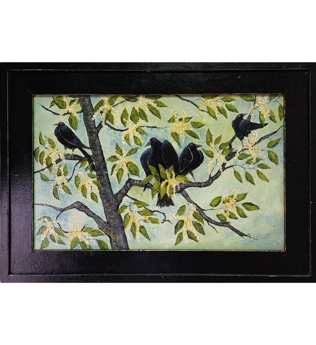 American North Carolina Folk Artist Liz Sullivan Folk Art Painting Signed Lower Right (1 of 9)