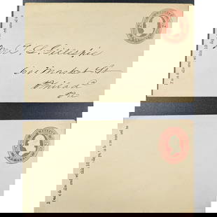 Pair Of High End Mint Postal Stationery, U244 Red On Amber Washington And U271 Penned Address: Pair Of High End Mint Postal Stationery Entries, U244 Red On Amber Washington And U271 Penned Address but Uncanceled. || Please carefully read our terms of sale, shipping information, and request any