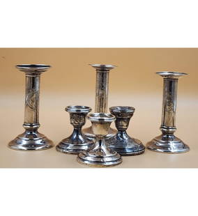 Set Of 3 Tiffany & Company Sterling Silver Candle Holders Plus 3 Weighted Candle Holders: *** DUE TO THIS LOT BEING SILVER IT MUST BE PAID VIA BANK WIRE TRANSFER OR CERTIFIED CHECK*** Set Of 3 Tiffany & Company Sterling Silver Candle Holders Plus 3 Weighted Candle Holders. Set Of 3