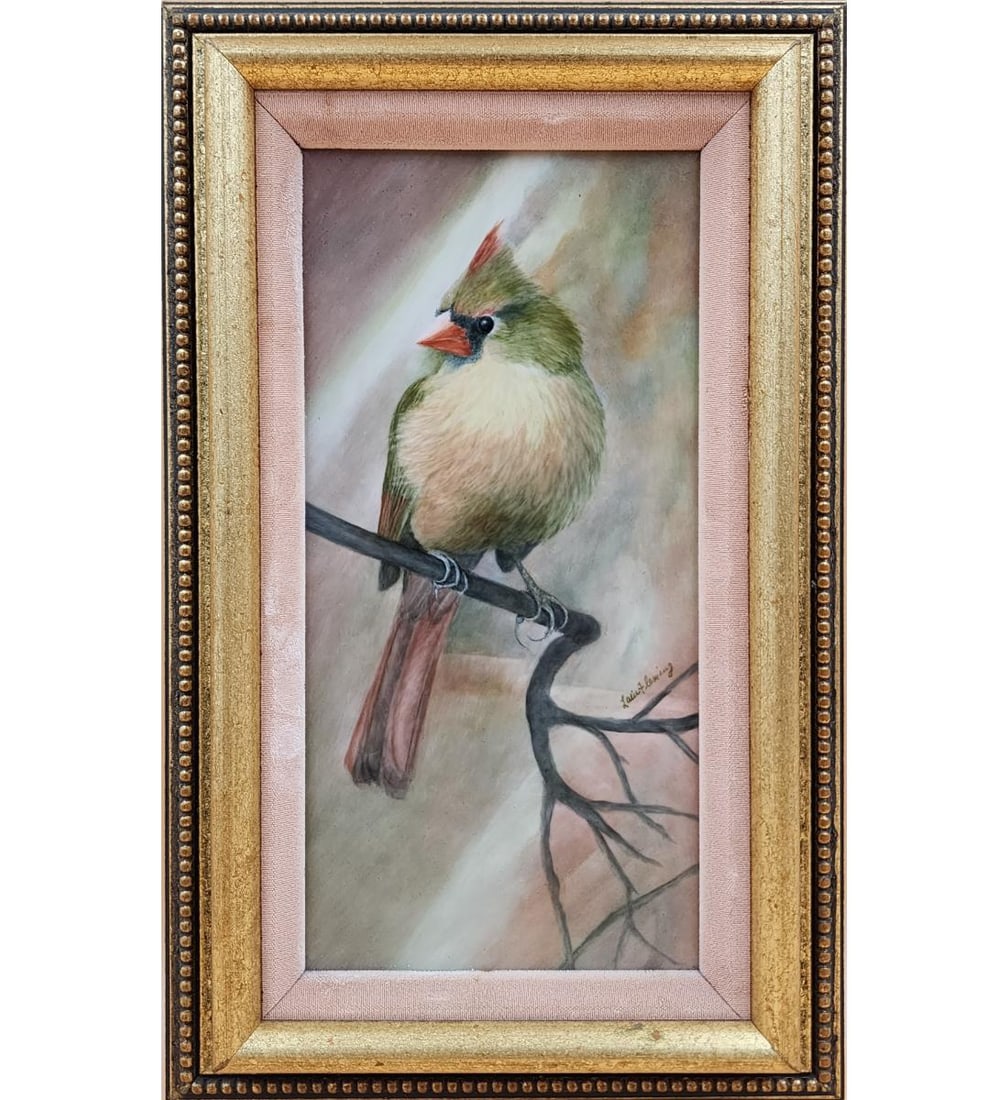 Antique Hand Painted Porcelain Plaque Signed L. Fleming (1 of 7)