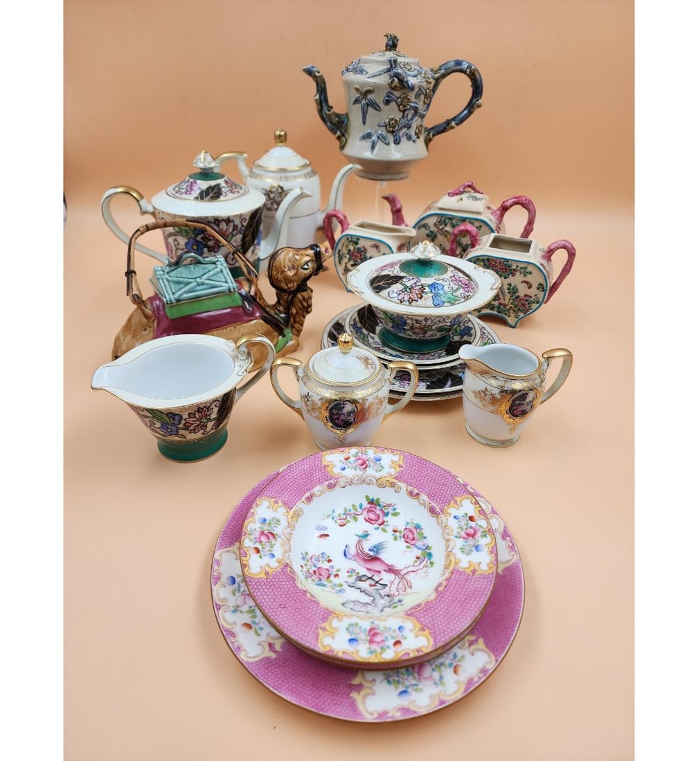 A Grouping Of Porcelain Teapots And Plates Occupied Japan And Minton (1 of 20)