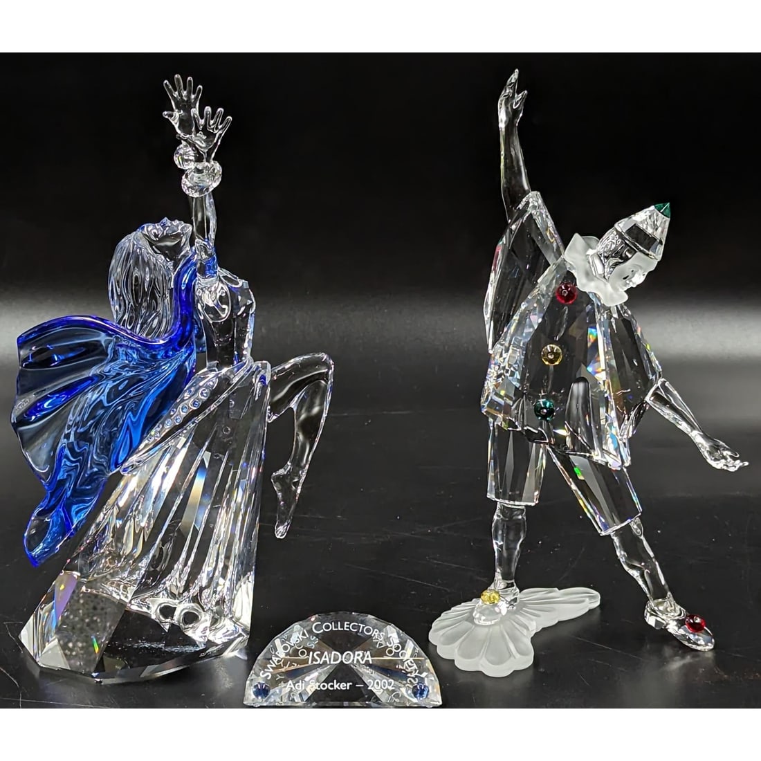Estate Lot Of 3 Swarovski SCS Miniature Crystal Figurines, "Isadora Magic of Dance" And "Pierrot" (1 of 16)