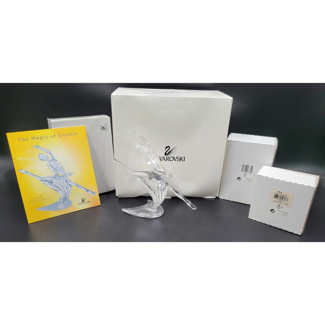 Swarovski SCS Anna Figurine & Plaque With Original Case And COA, With Renewal Gift: Swarovski SCS Anna Figurine & Plaque With Original Case And COA, With Renewal Gift. Has Been previously repaired Measures approx. 7" X 7.5" X 2.75" || Please carefully read our terms of sale, shipping