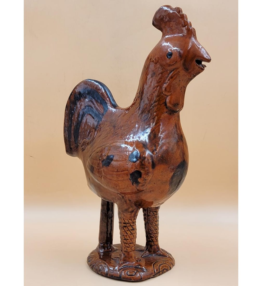 Antique Pennsylvania Redware Rooster Sculpture 19th Century (1 of 20)