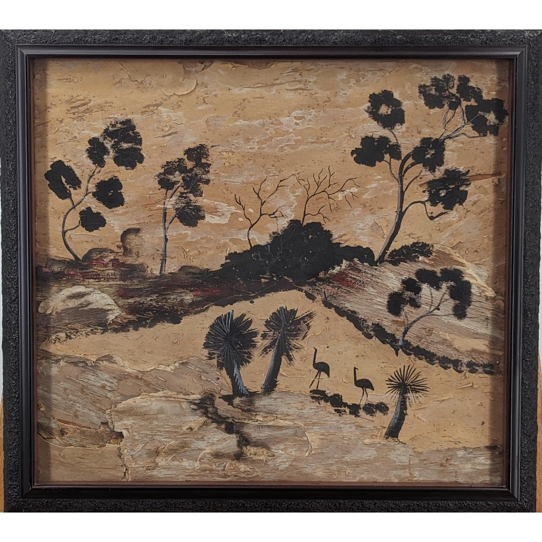 A Unique Mixed Media Landscape On Wood, Likely Australian (1 of 8)