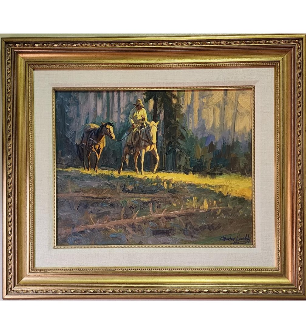 American Martin Weekly B1936 California Painting "THE EDGE OF WETNESS" Signed Lower Right O?B (1 of 12)