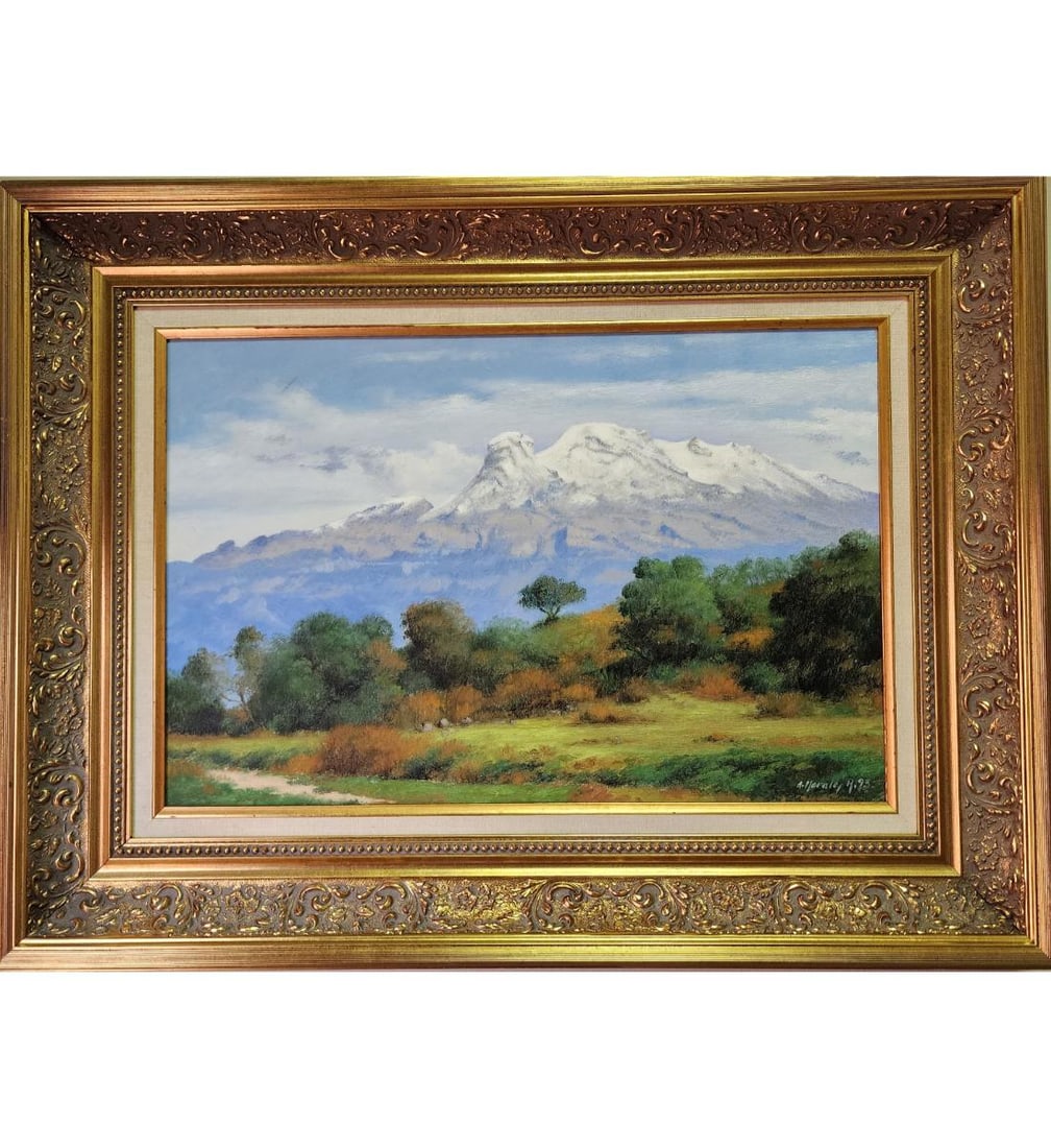 Austreberto Morales Ramirez B1932 Mexico O/C Landscape Painting San Lorenzo Tezonco Iztapalapa (1 of 17)