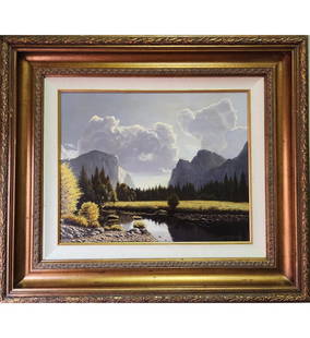 American California Mark Allen Fetherolf B1957 O/C Landscape Painting "REFLECTIONS OF HOME": American California Mark Allen Fetherolf B1957 Oil On Canvas Landscape Painting "REFLECTIONS OF HOME". Frame Measure 27" X 31", Actual 16" X 20".|| Provenance: PRIVATE ESATE CENTRAL FLORIDA. Please ca