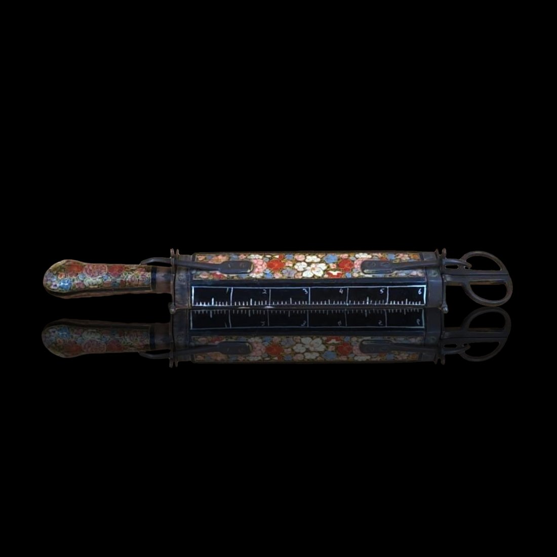 Antique Hand Painted Indian Letter Opener and Scissors Desk Set: Antique Hand Painted Indian Letter Opener and Scissors Desk Set. Measures 12" x 2" x 1 3/8". || Please carefully read our terms of sale, shipping information, and request any condition reports or phot