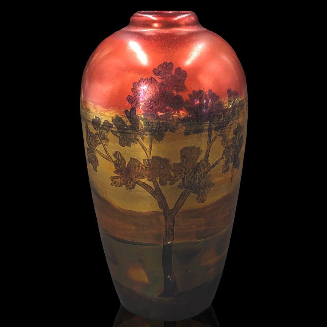 Signed “Lasa” Small Weller Pottery Vase With Iridescent Banding, 1920-1925 (1 of 11)