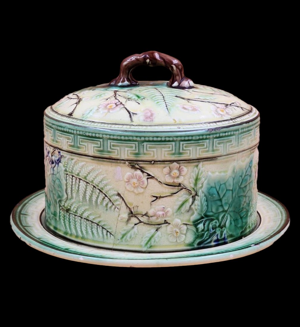 Antique Majolica Cake Plate And Cover (1 of 12)