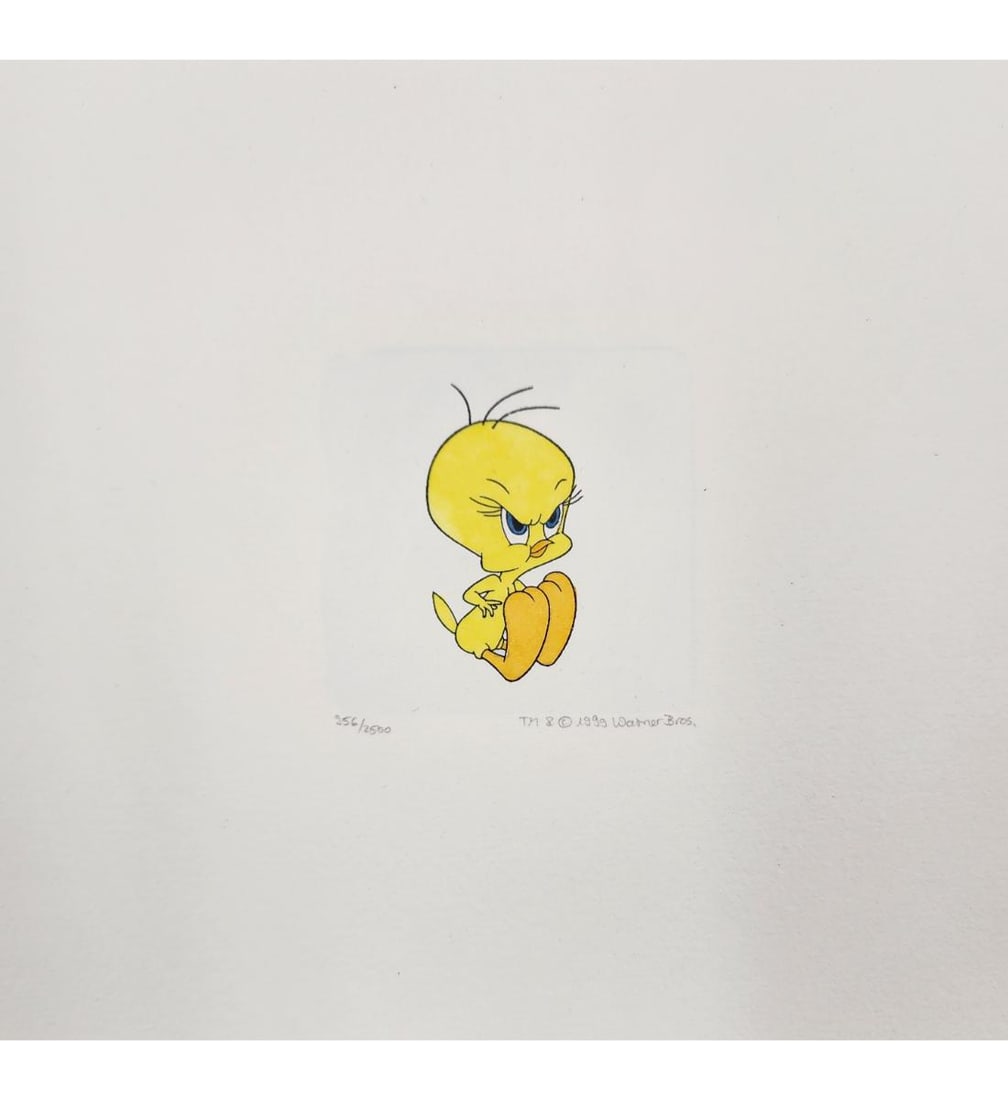 Warner Bros Animation Art  Etching "TWEETY" With COA Limited Edition (1 of 3)