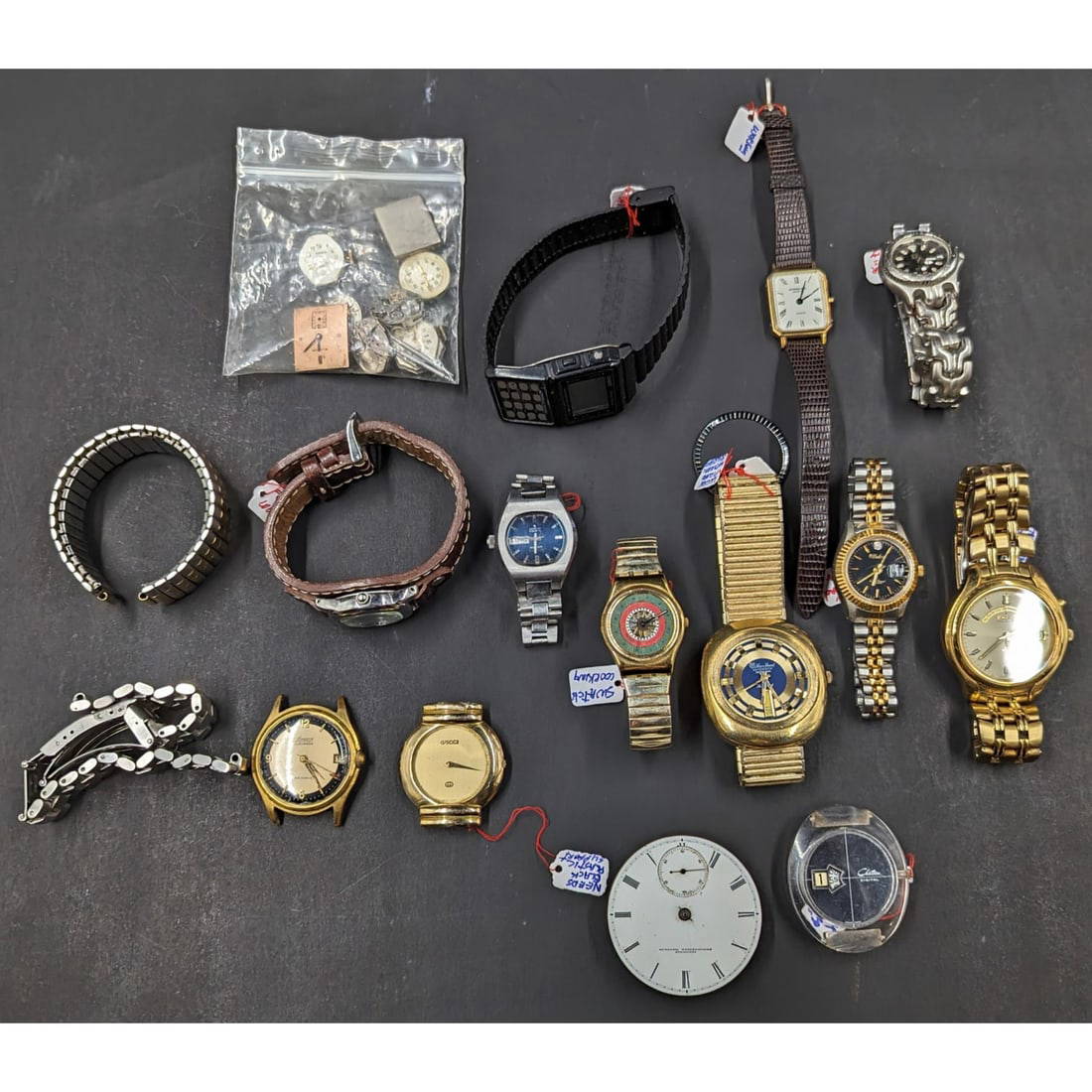 A Large Lot Of Assorted Watches And Spare Parts, Includes Some Gold And ...