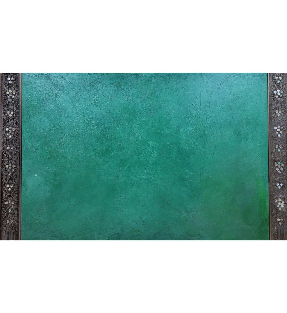 A Tiffany Studios Desk Ink Blotter 1920's Leather Bronze & Mother Of Pearl (1 of 13)