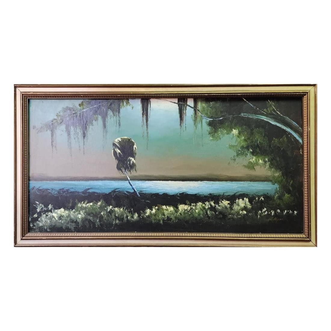 American Florida James Gibson 1938-2017 Highwaymen Landscape Painting Signed Lower Right (1 of 17)