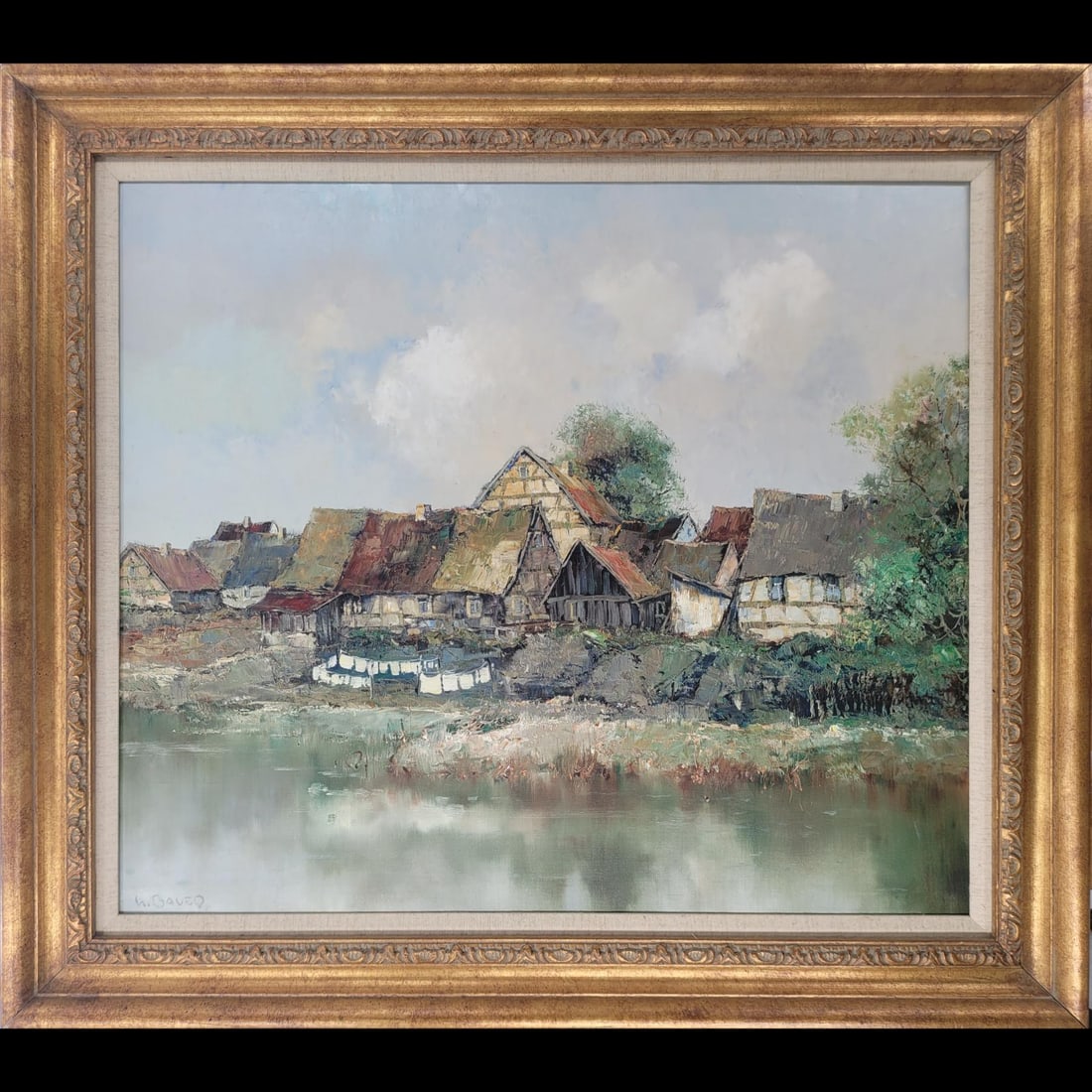 Signed Willi Bauer Landscape Oil On Canvas Painting (1 of 10)