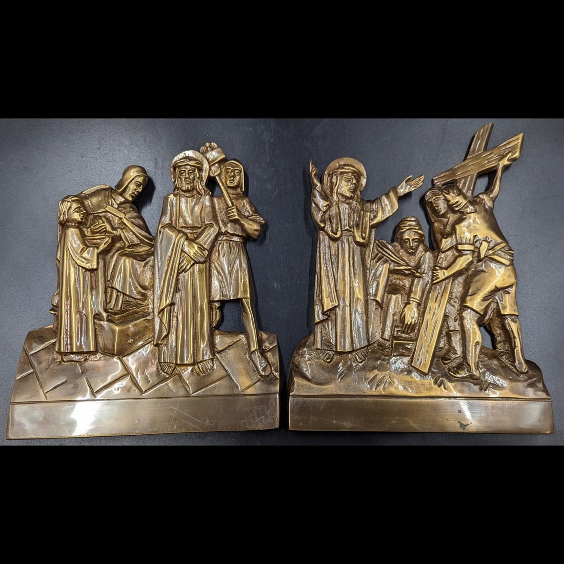 Pair Of Solid Brass Wall Hanging Religious Icons (1 of 14)
