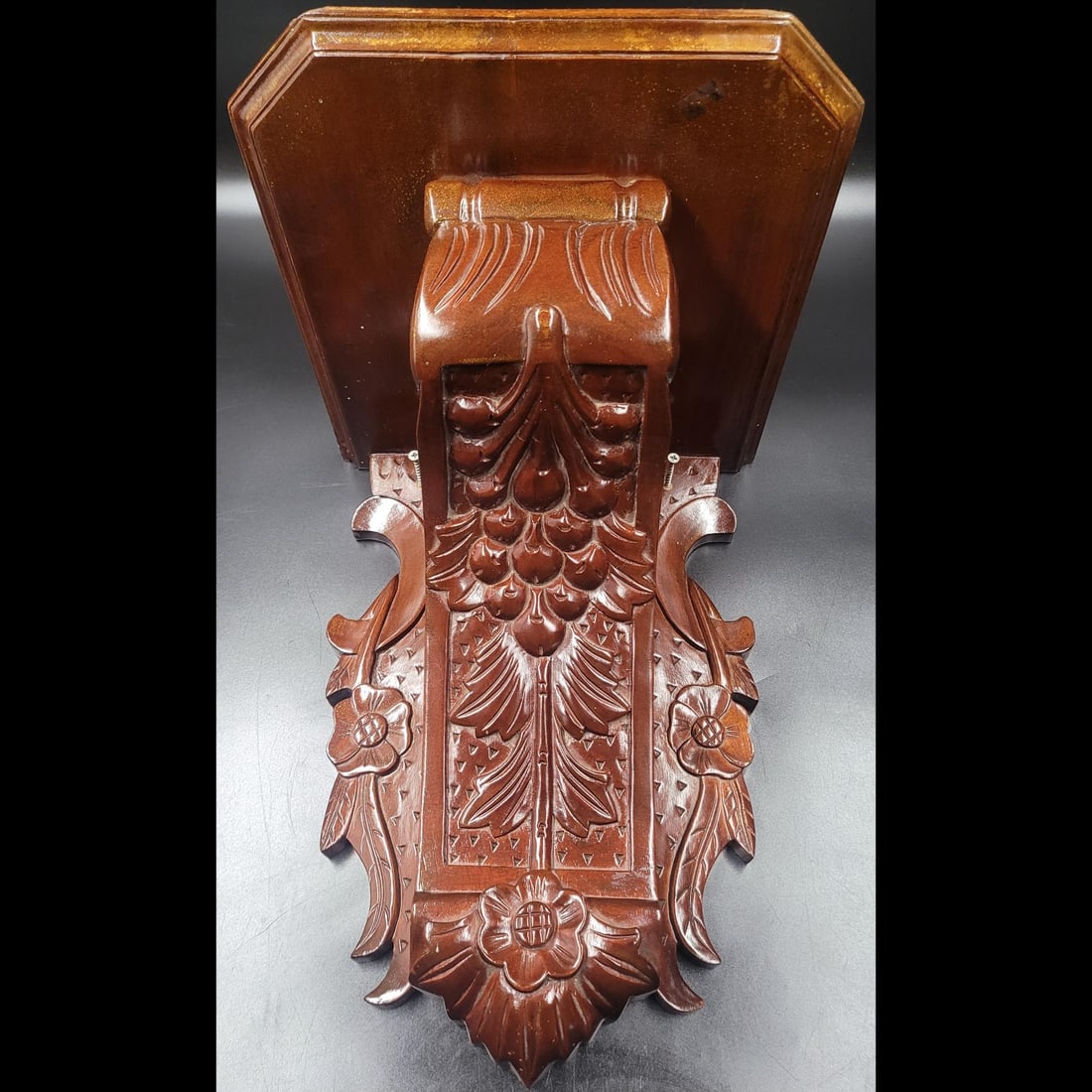 Vintage Hand Carved Wood Wall Shelf (1 of 10)
