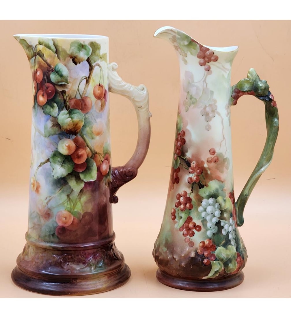 Lot Of 2 Hand Painted Tankard Willets Beleek And T.V Limoges (1 of 19)