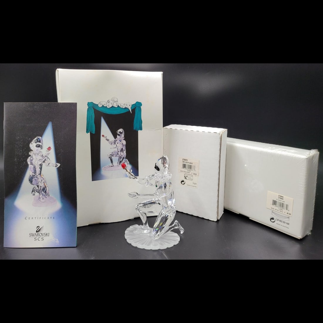 Swarovski SCS Masquerade Harlequin Figure, Plaque, Stand, With COA & Original Case (1 of 7)